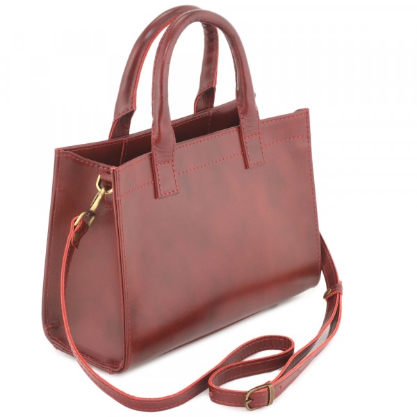 Женская кожаная сумка "Анабель" (вишня). фото 1