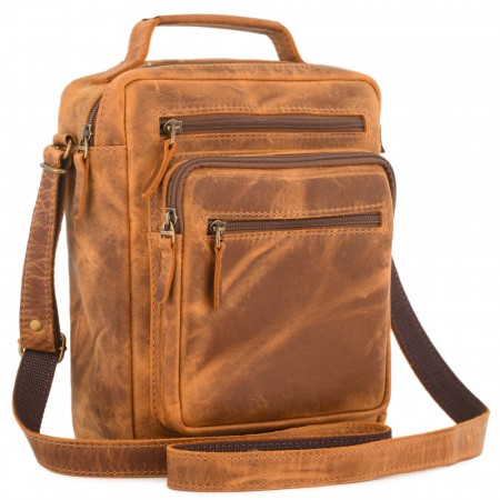 Кожаная сумка "Гектор" (рыжая крейзи)