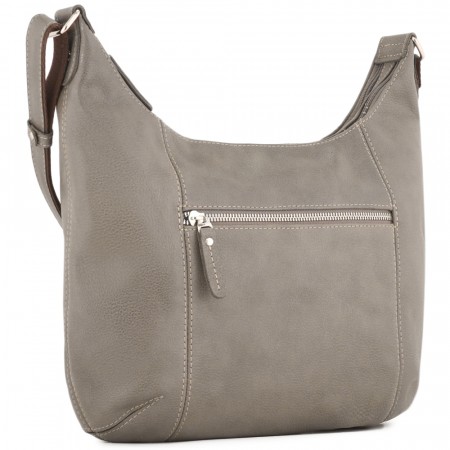 Женская кожаная сумка "Сабрина" (фактура серая)
