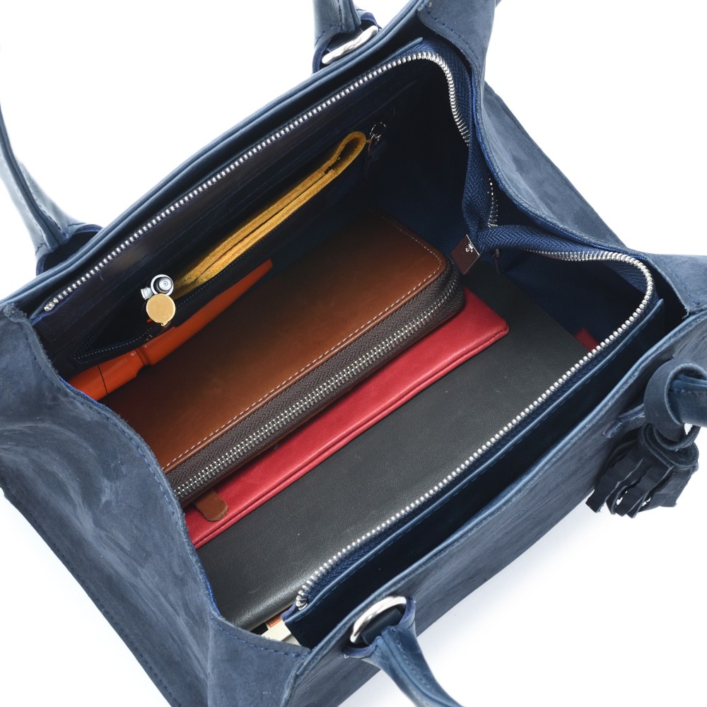 Женская кожаная сумка "Вирджиния" (синяя)