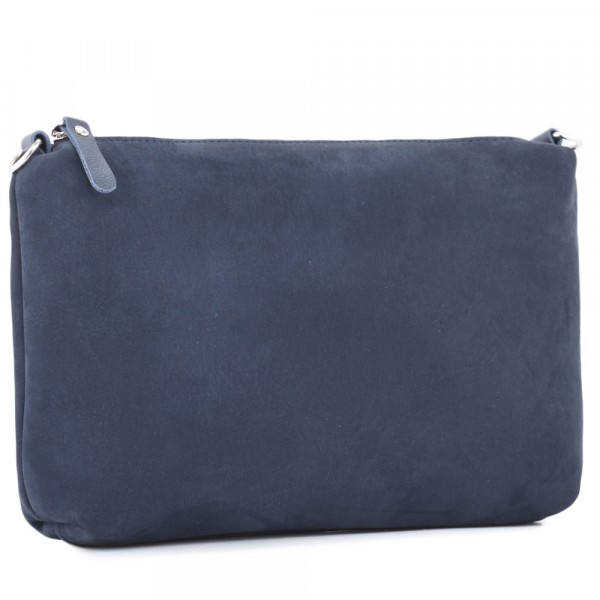 Кожаная косметичка "Лорен" (синяя). фото 1