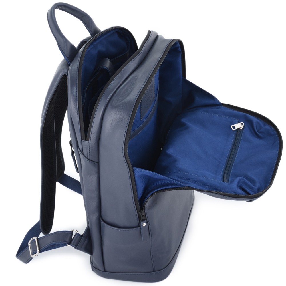 Кожаный рюкзак "Молибден" (синий)