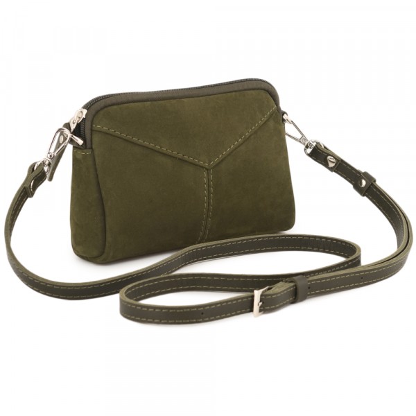  Кожаный клатч "Марта" (нубук хаки). фото 1