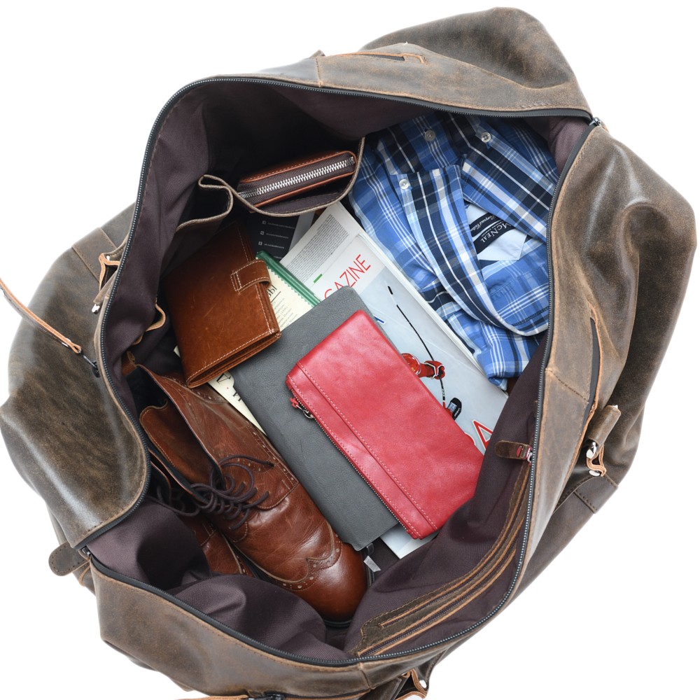 Кожаная дорожно-спортивная сумка "Англия БИГ" (коричневая наппа)