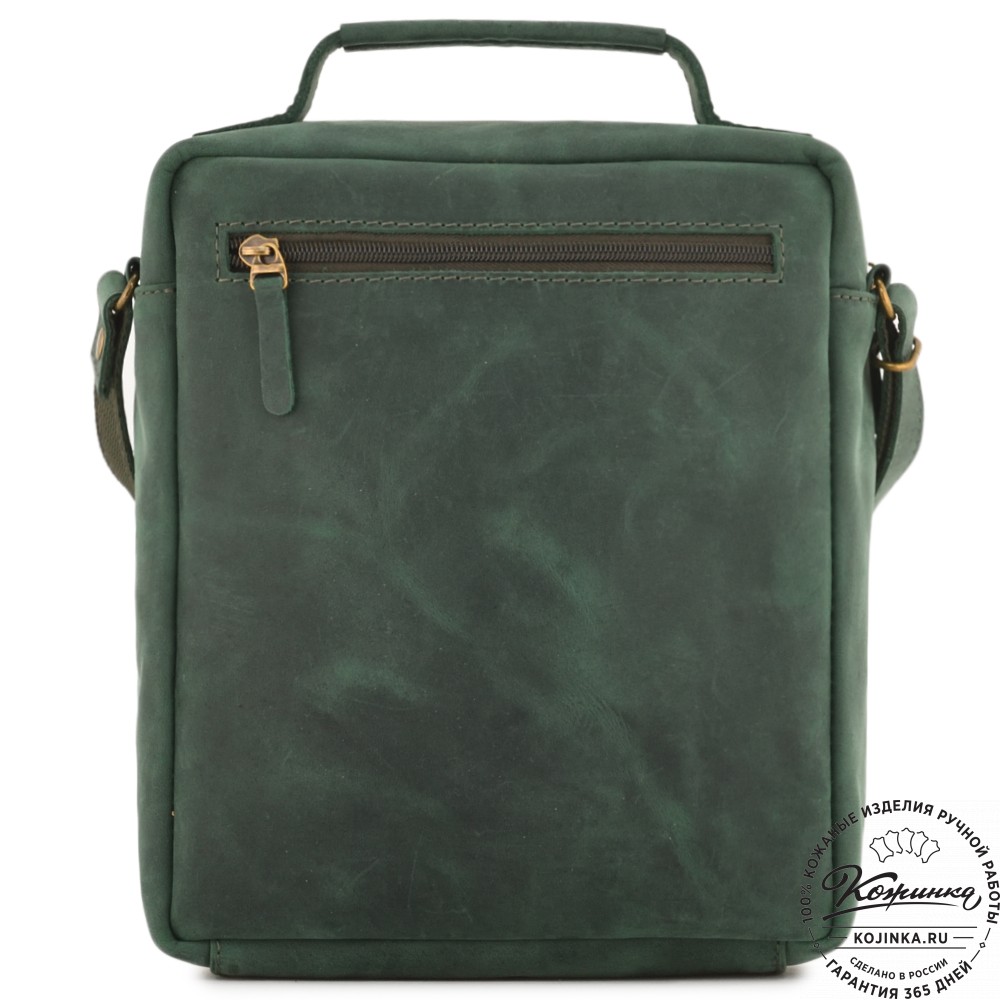  Мужская кожаная сумка "Гектор" (изумруд крейзи)