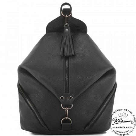 Женский кожаный рюкзак "Афродита" (фактура черный)