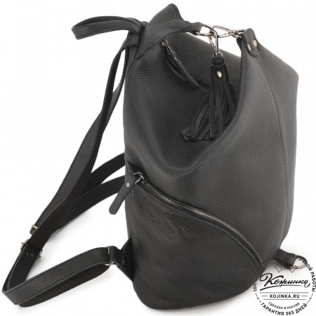 Женский кожаный рюкзак "Афродита" (фактура черный)