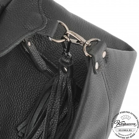 Женский кожаный рюкзак "Афродита" (фактура черный)
