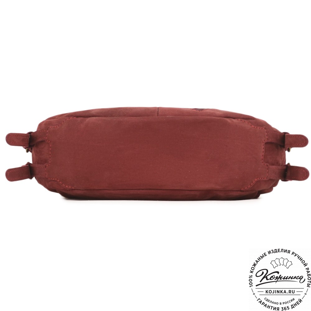 Женская кожаная сумка "Техас" (бордо нубук)