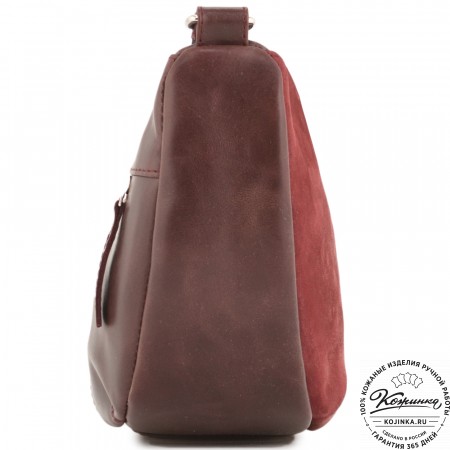 Женская кожаная сумка "Ладога" (вишня)