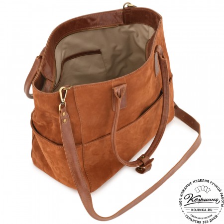 Кожаная женская сумка "Калипсо" (рыжая)