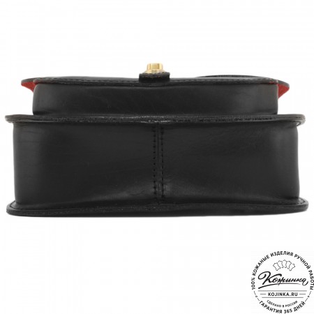 Кожаная сумка ручной работы "Париж" - с ручкой (черный)