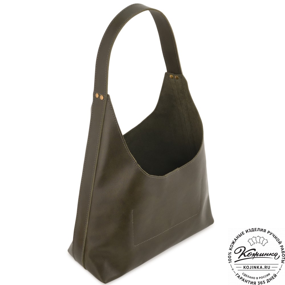 Женская кожаная сумка-шоппер "Ямайка" (хаки сиама) 