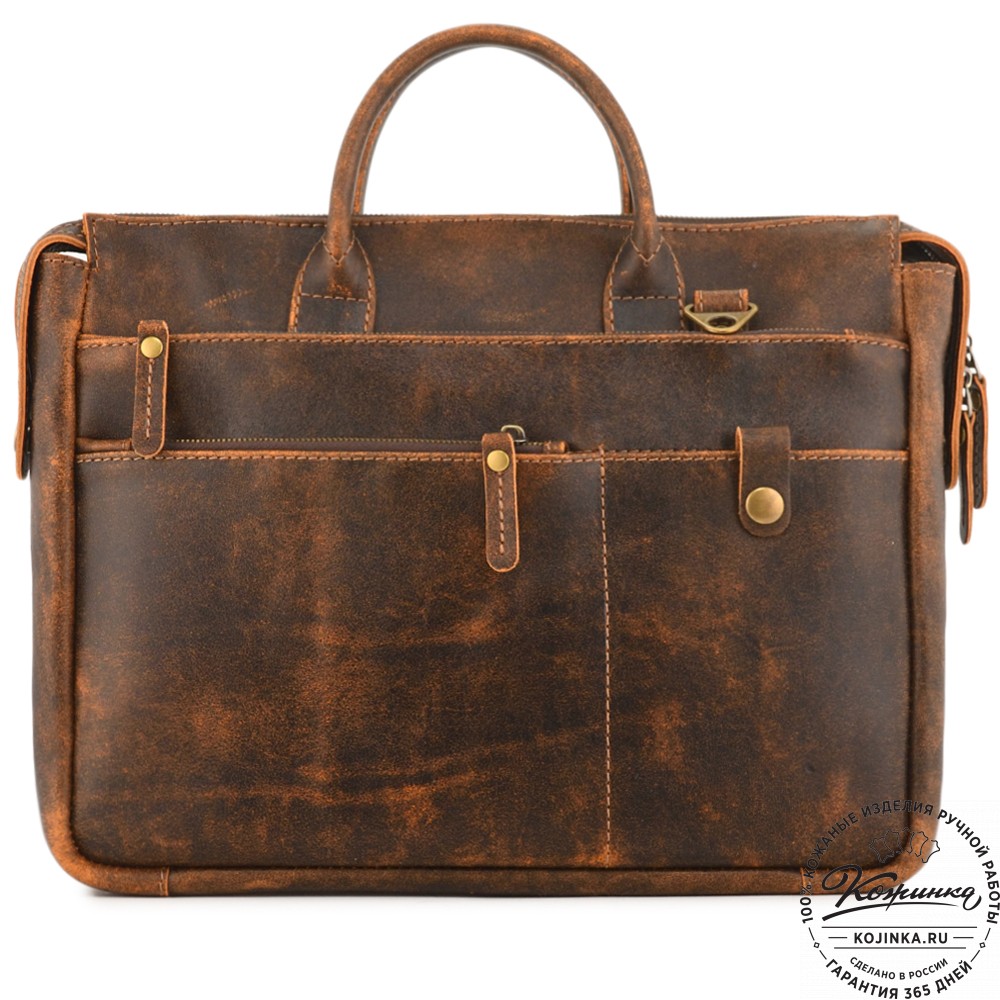 Кожаная деловая сумка "Гранд" (коричневая эксклюзив)