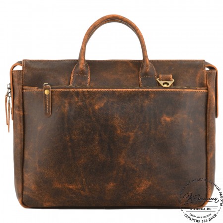Кожаная деловая сумка "Гранд" (коричневая эксклюзив)