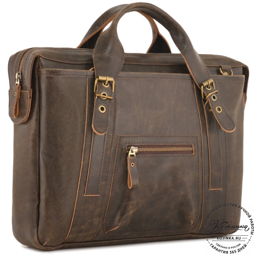 Кожаная деловая сумка "Доминик" (коричневая наппа)