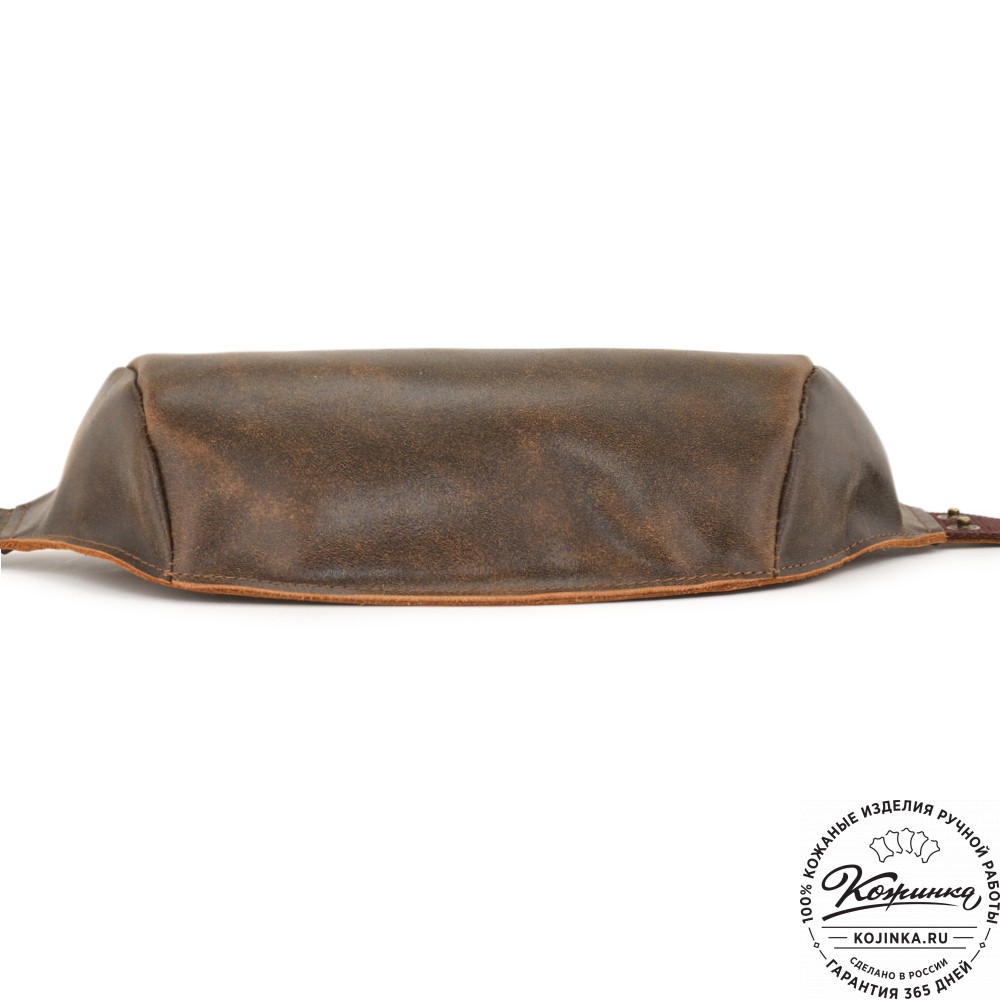 Кожаная сумка на пояс "Марио" (коричневая наппа)