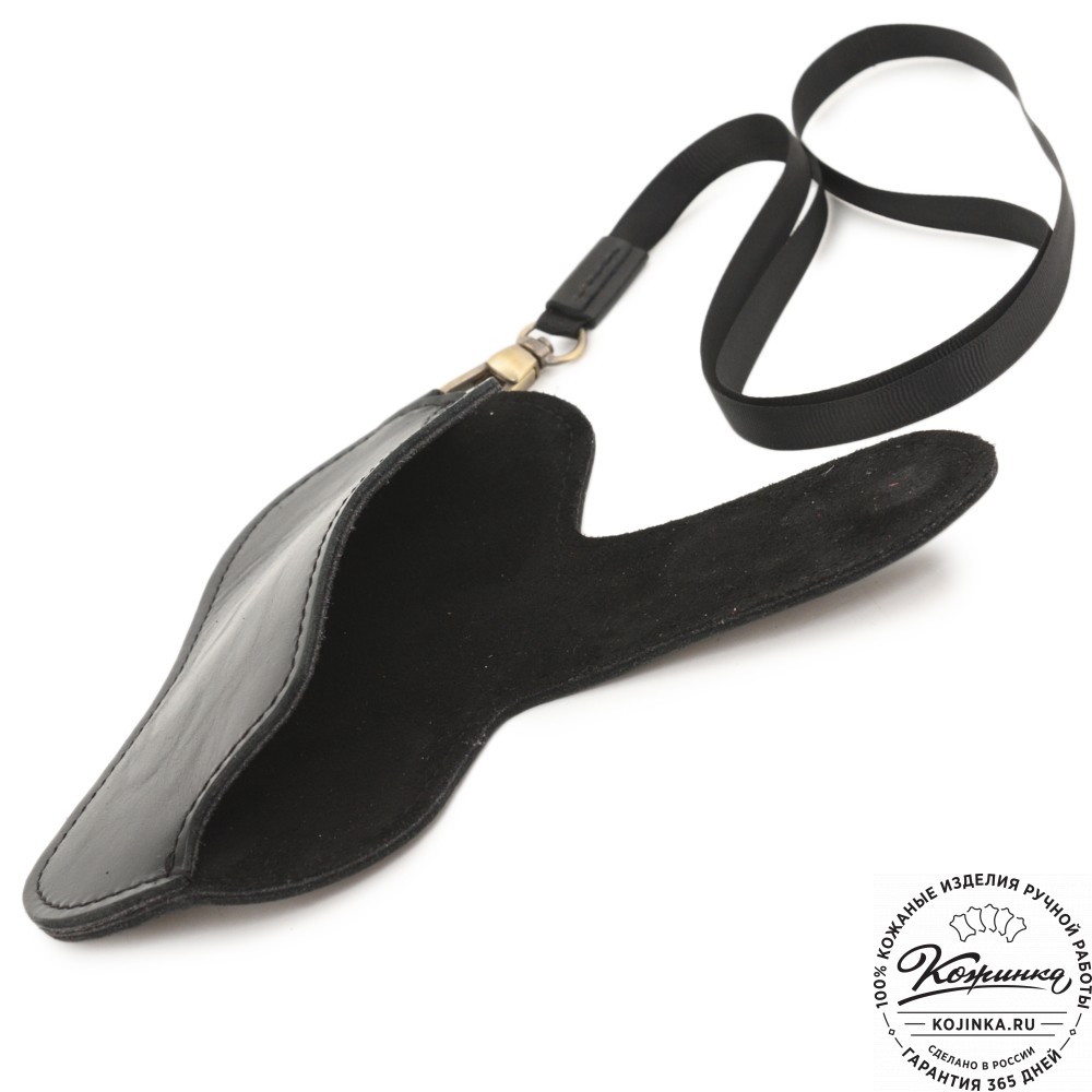 Кожаный чехол для очков "Бразилия" (глянец черный) 