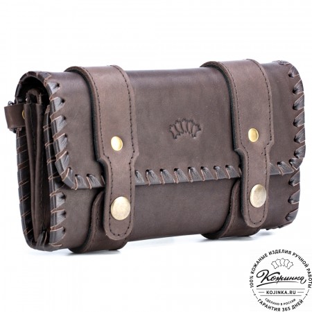 Кожаный клатч "Смит" (коричневый)