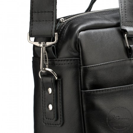 Кожаная деловая сумка "Хантер" (чёрная)