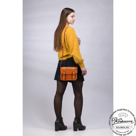 Женская кожаная сумка "Наоми" (рыжая)