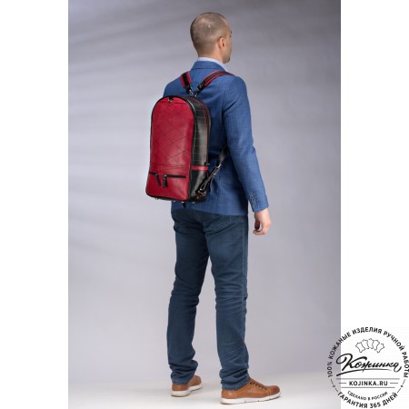 Кожаный рюкзак-трансформер "Покер" (тёмно-коричневый) 