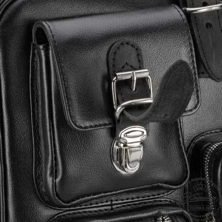 Кожаная деловая сумка для командировок  "Ричард" (чёрная)