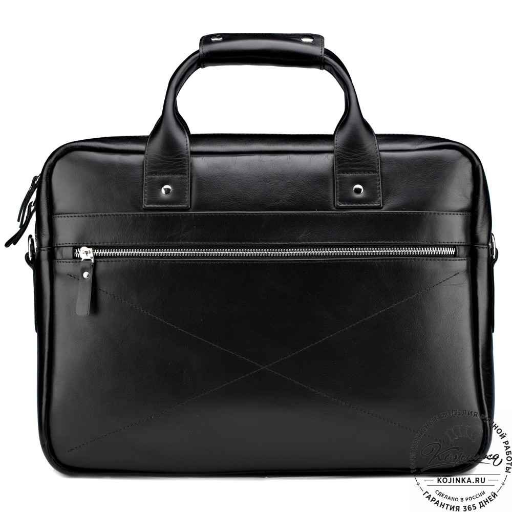Кожаная деловая сумка "Андерсон" (чёрная) 
