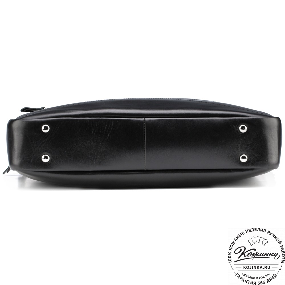 Кожаная деловая сумка "Андерсон" (чёрная) 