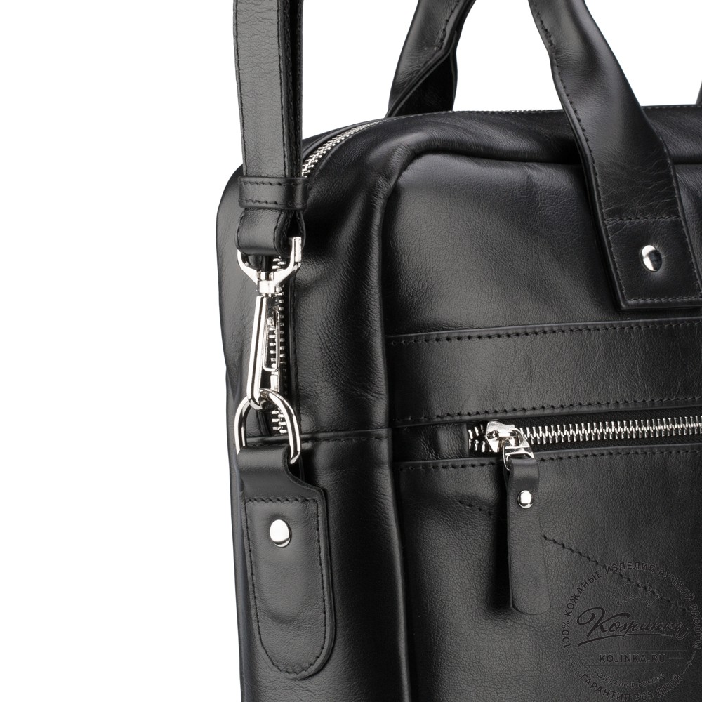 Кожаная деловая сумка "Андерсон" (чёрная) 