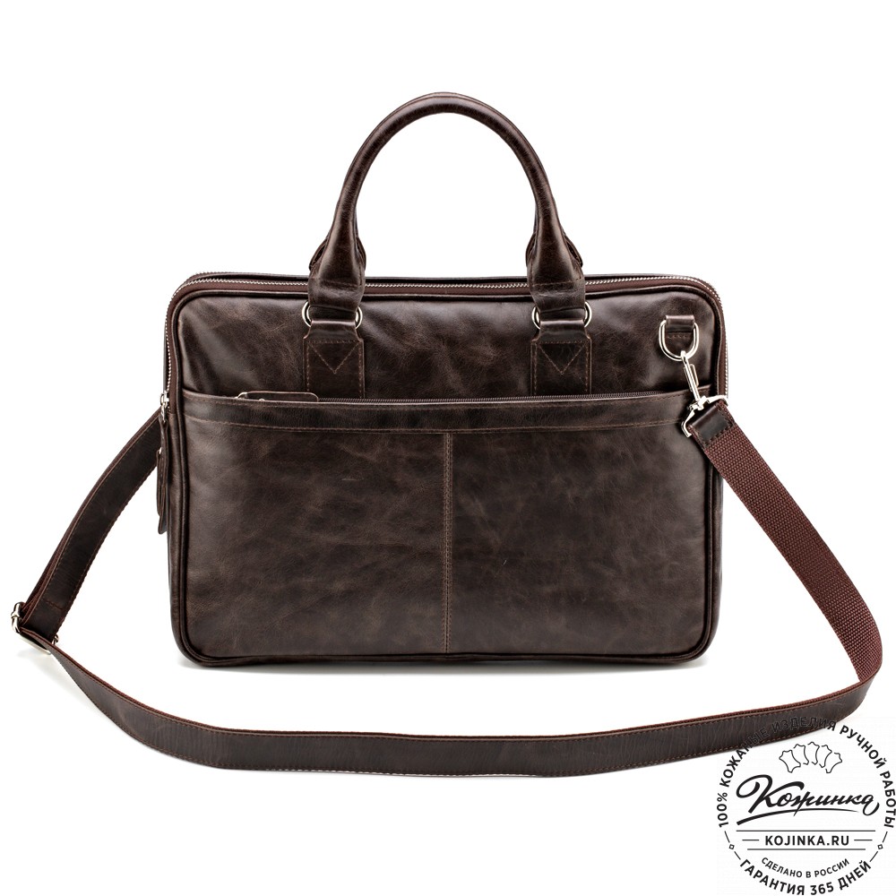 Кожаная деловая сумка "Кларк" (тёмно-коричневый антик) 