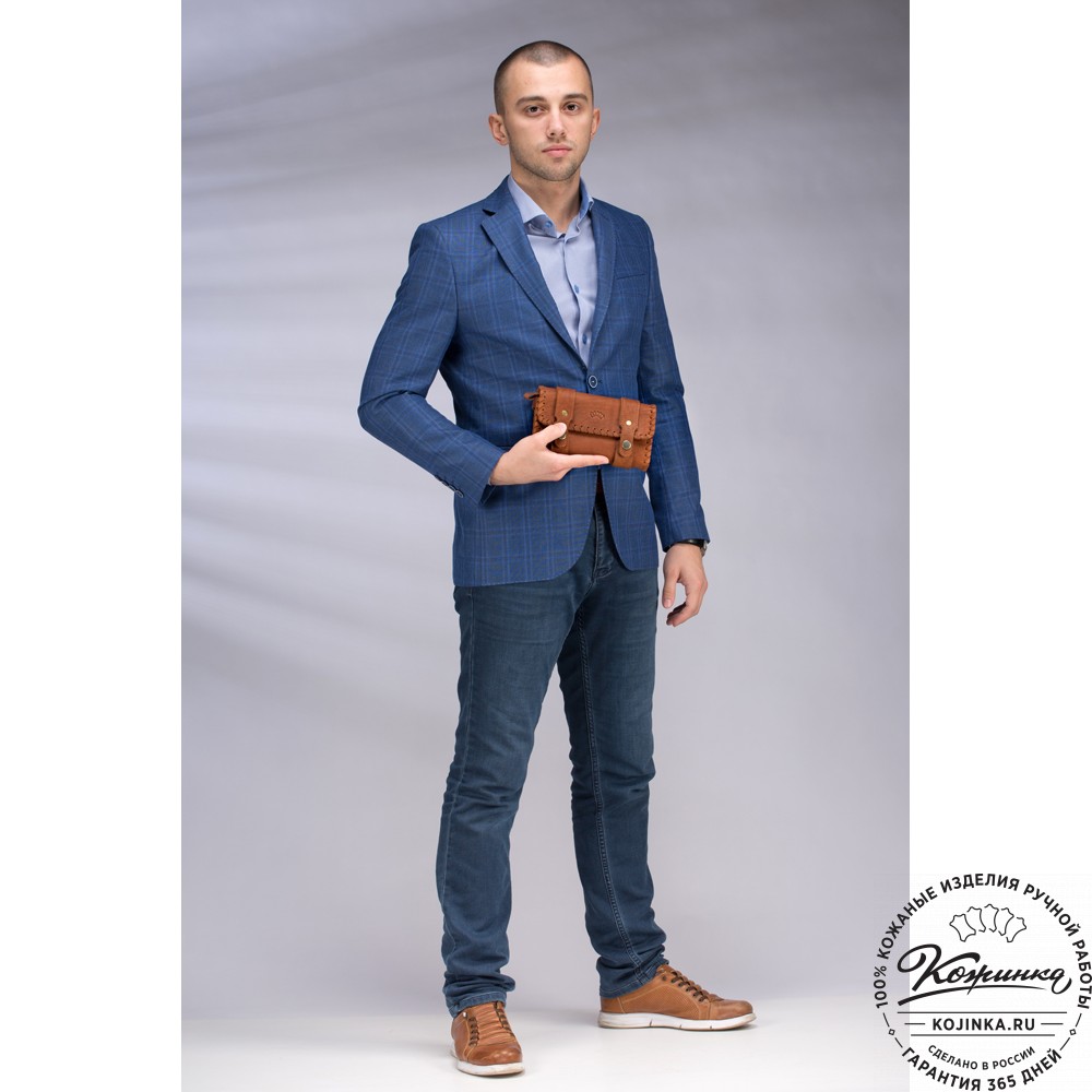 Кожаный клатч "Смит" (чёрный)