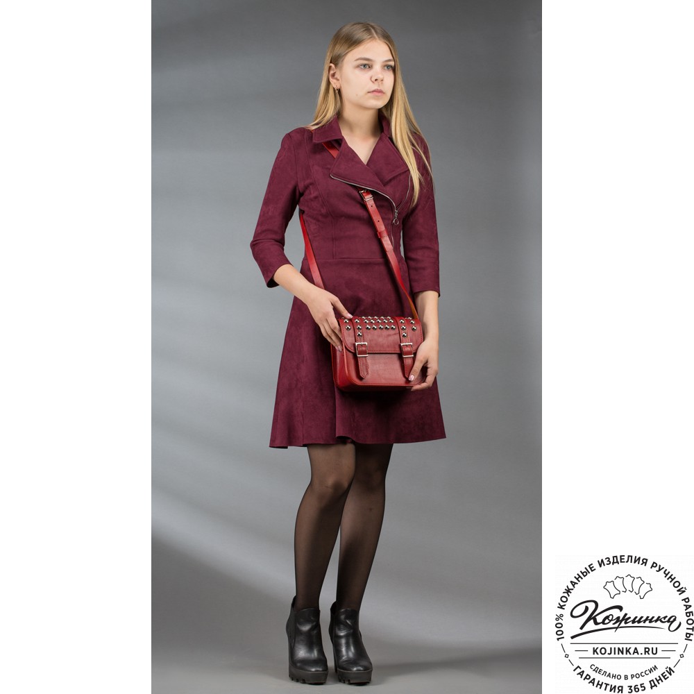 Женская кожаная сумка "Наоми" (красная)