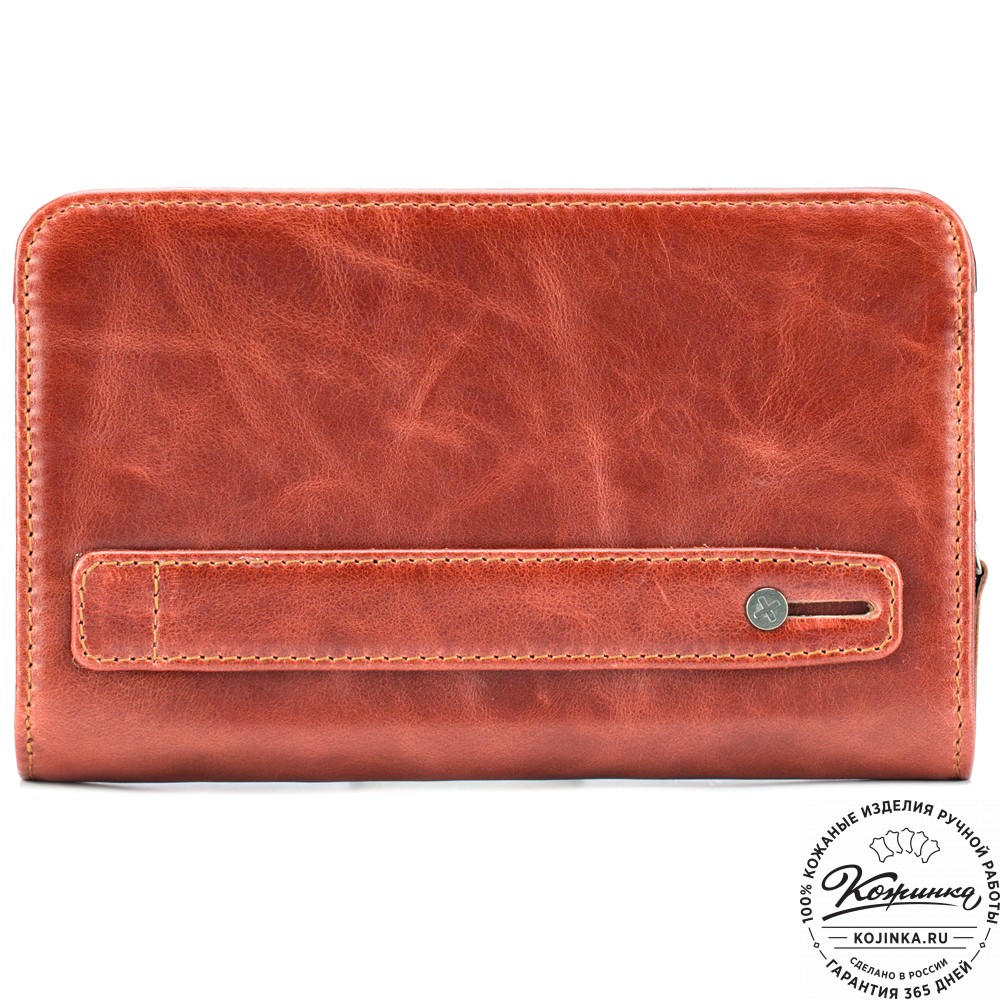 Кожаный клатч "Вилли" (рыжий антик)