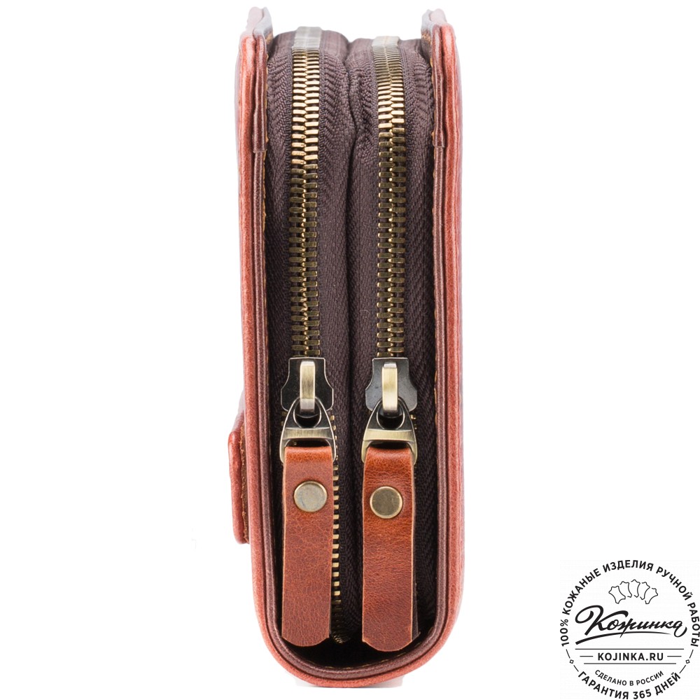 Кожаный клатч "Вилли" (рыжий антик)