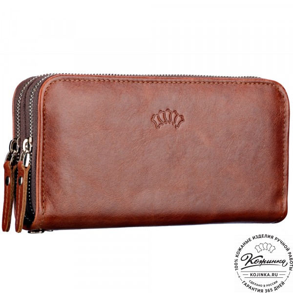 Кожаный клатч "Льюис" (рыжий антик) . фото 1