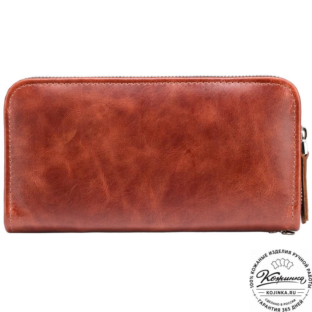 Кожаный клатч "Льюис" (рыжий антик) 