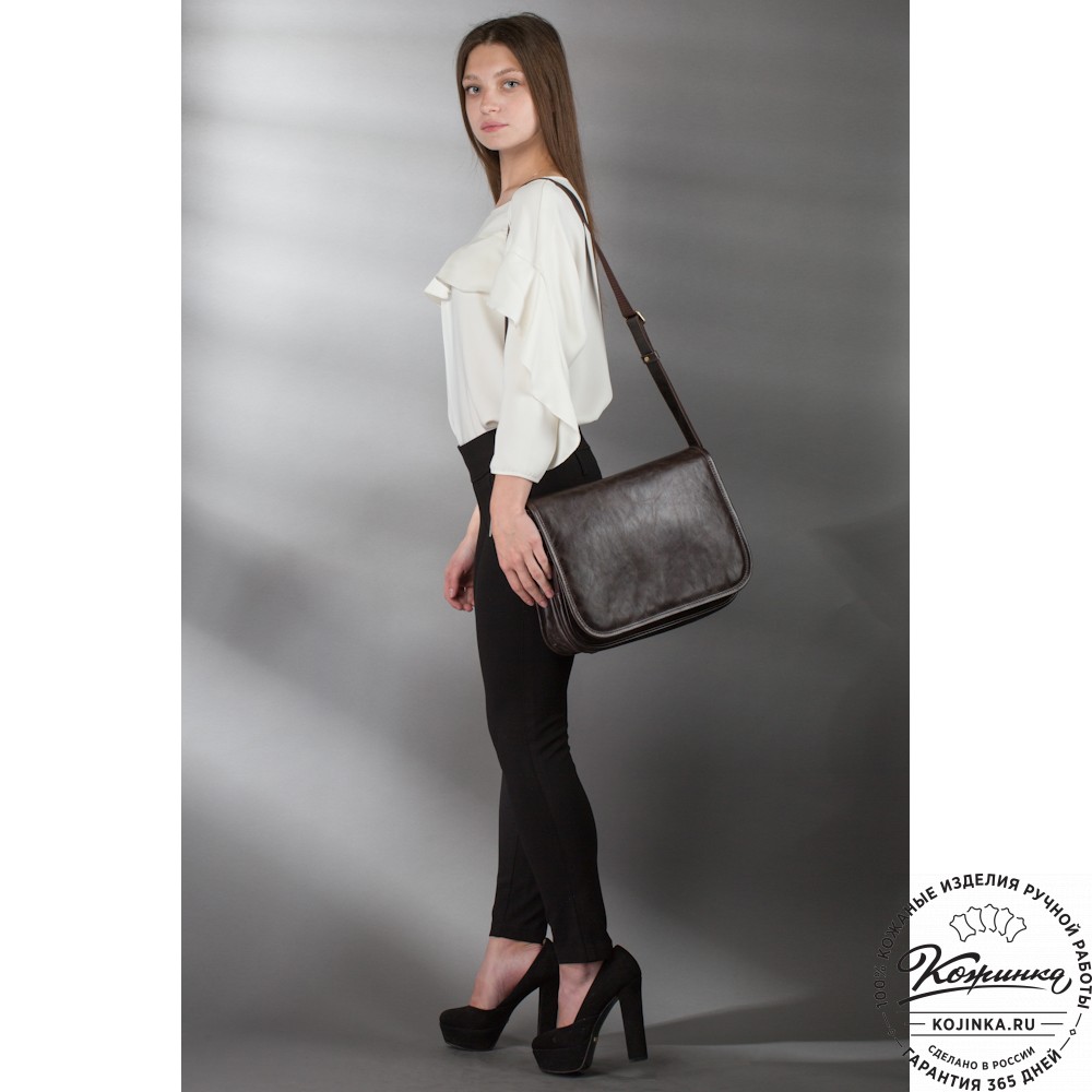 Кожаная сумка "Риана" (чёрная)