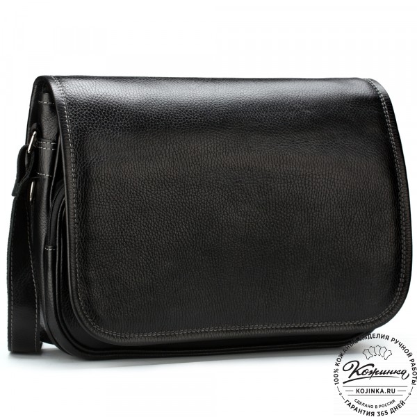 Кожаная сумка "Риана" (чёрная). фото 1