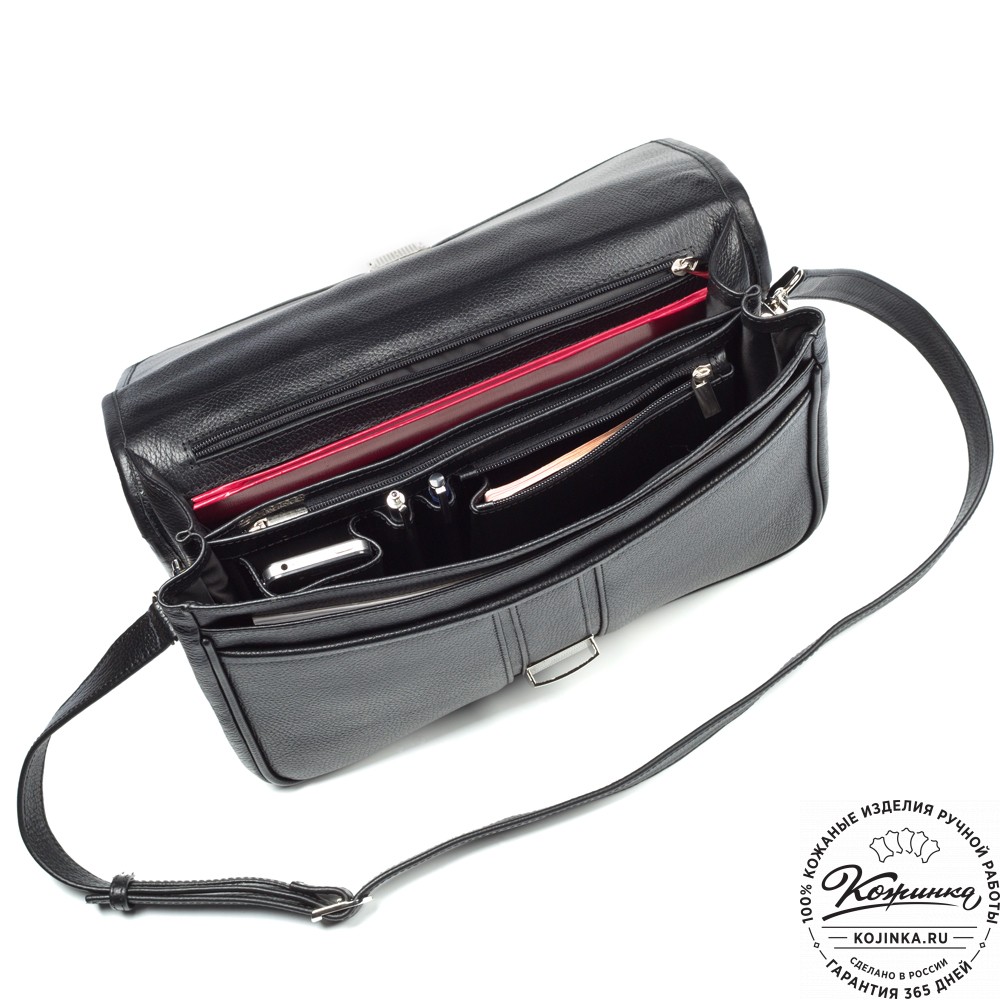 Кожаный портфель "Салерно" (черный)