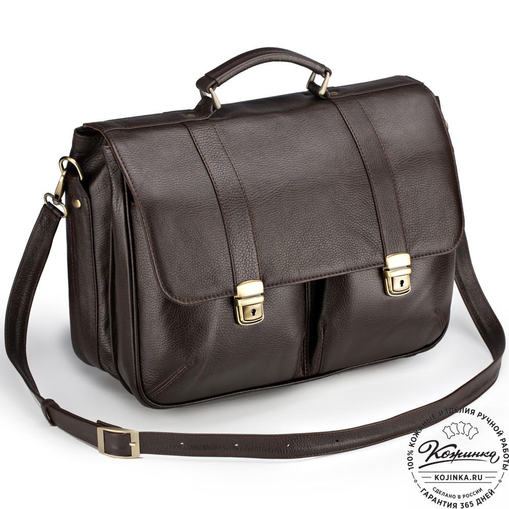 Кожаный портфель "Джозеф" (тёмно-коричневый)