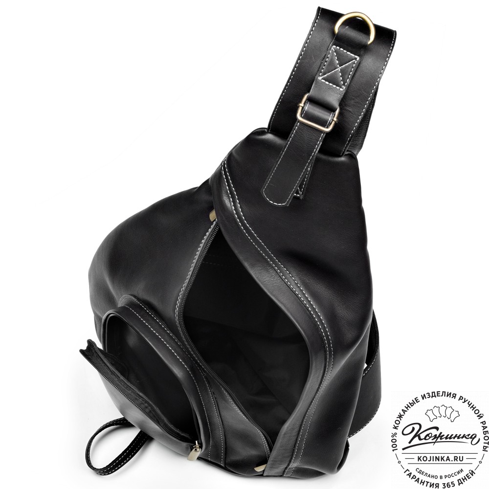 Кожаный рюкзак "Фобос" (чёрный)