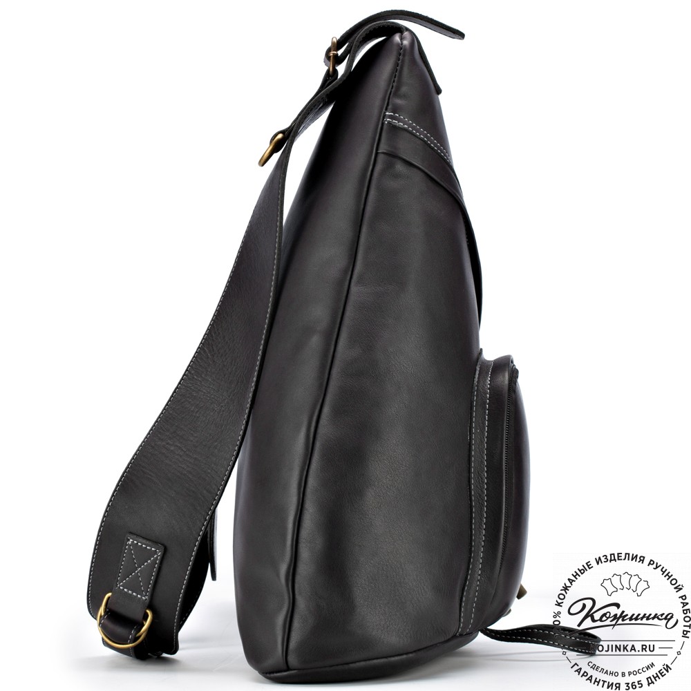 Кожаный рюкзак "Фобос" (чёрный)