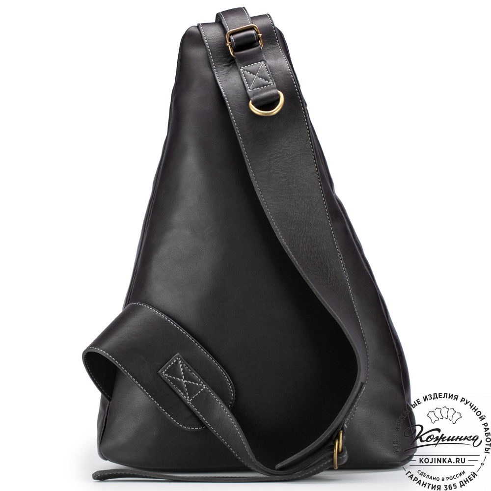 Кожаный рюкзак "Фобос" (чёрный)