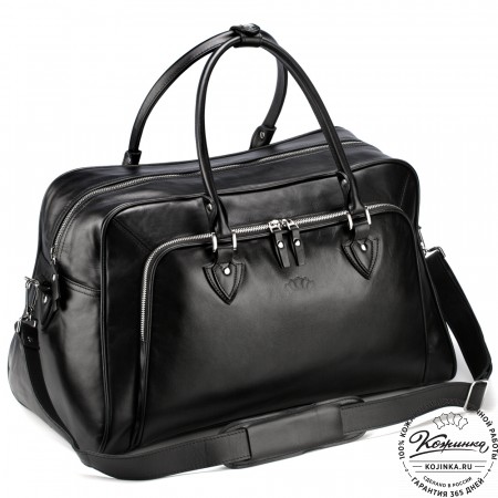 Кожаная дорожная сумка "Бруклин" (чёрная)