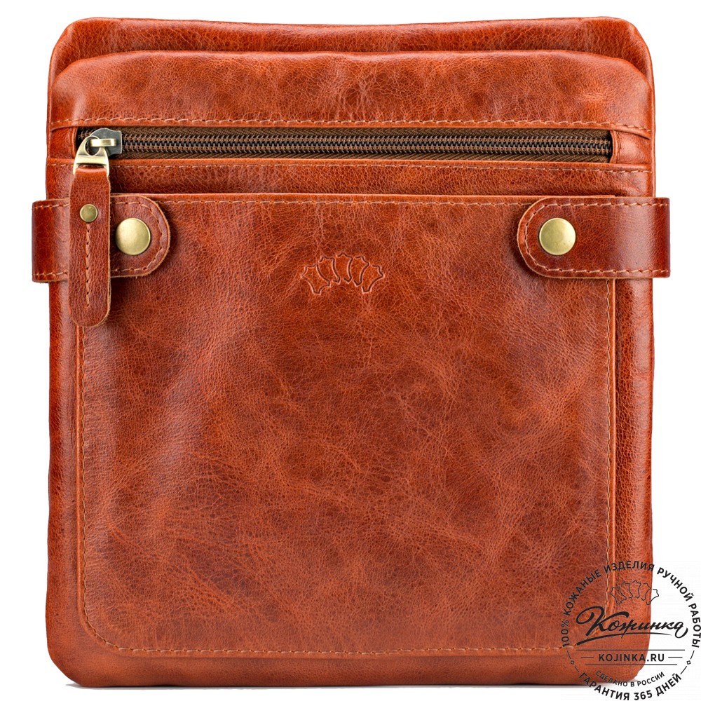 Кожаная сумка "Феликс" (рыжий антик) 
