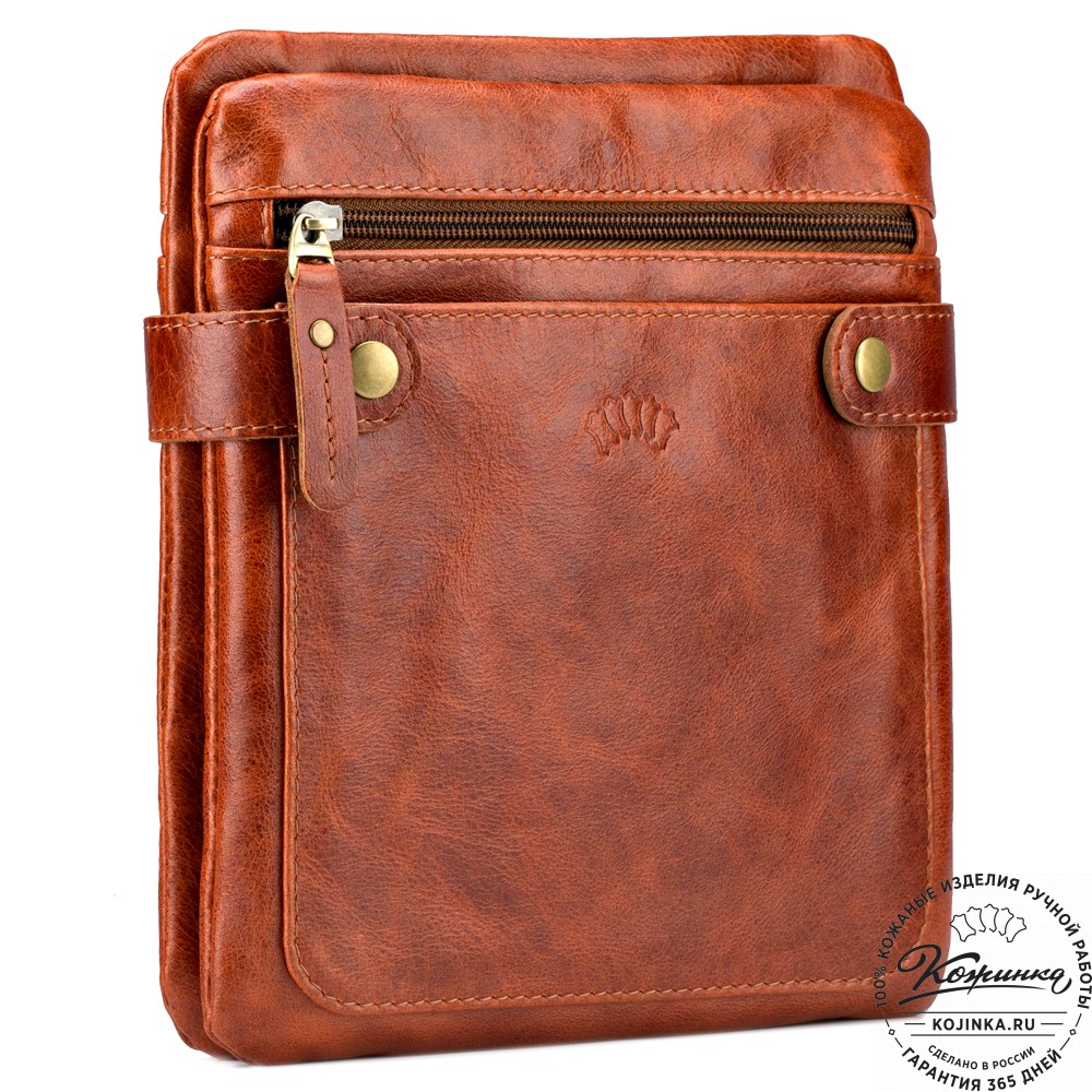 Кожаная сумка "Феликс" (рыжий антик) 