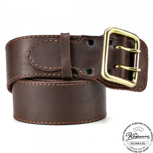 Кожаный ремень "Гренадёр"  (тёмно-коричневый). фото 1