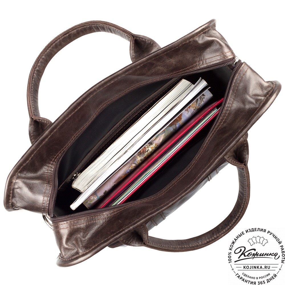 Кожаный рюкзак-сумка "Майкл" (тёмно-коричневый антик)