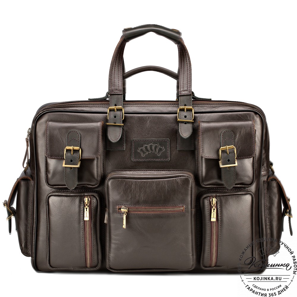 Кожаная деловая сумка для командировок  "Ричард" (тёмно-коричневый)
